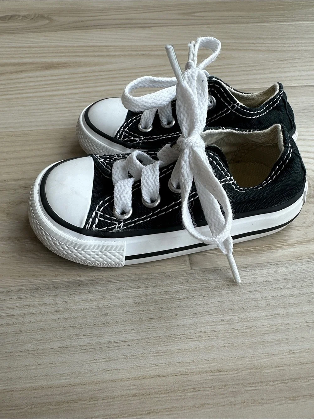 Converse Black Canvas Low-Top Sneakers with White Laces